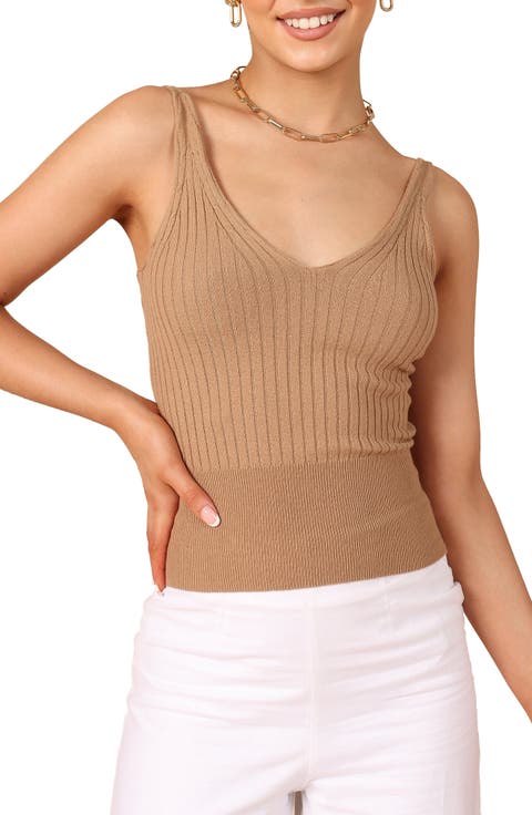 Gemma V-Neck Rib Sweater Tank
