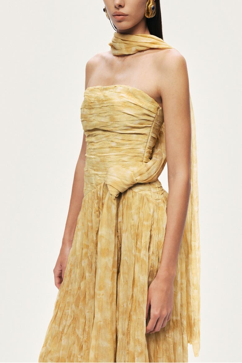 Strapless Midi Dress, Alternate, color, Yellow