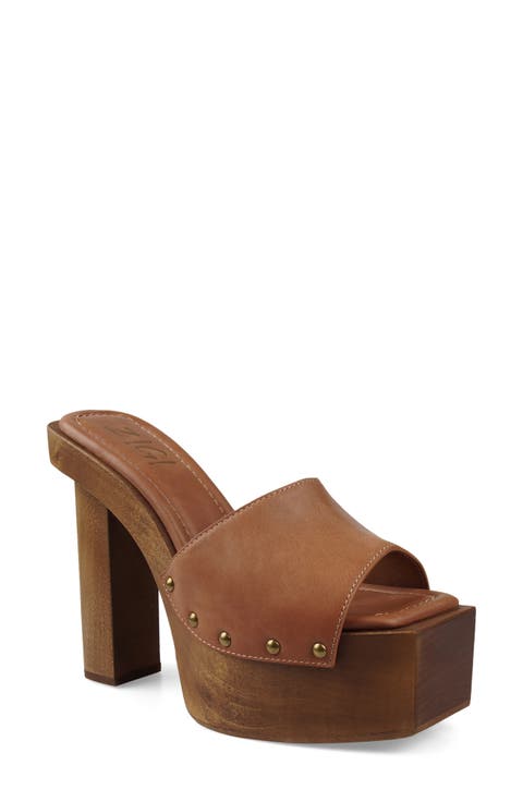 Cassidey Leather Platform Slide Sandal