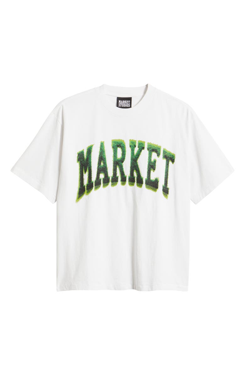 MARKET SMILEY<sup>®</sup> Take the Gold Arc Logo Graphic T-Shirt, Alternate, color, White