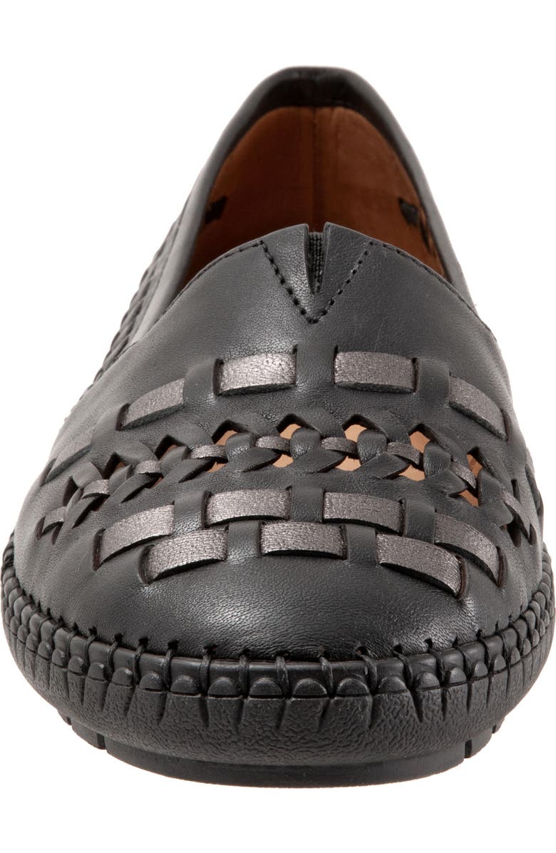 Trotters Rory Woven Flat, Alternate, color, Black Platinum