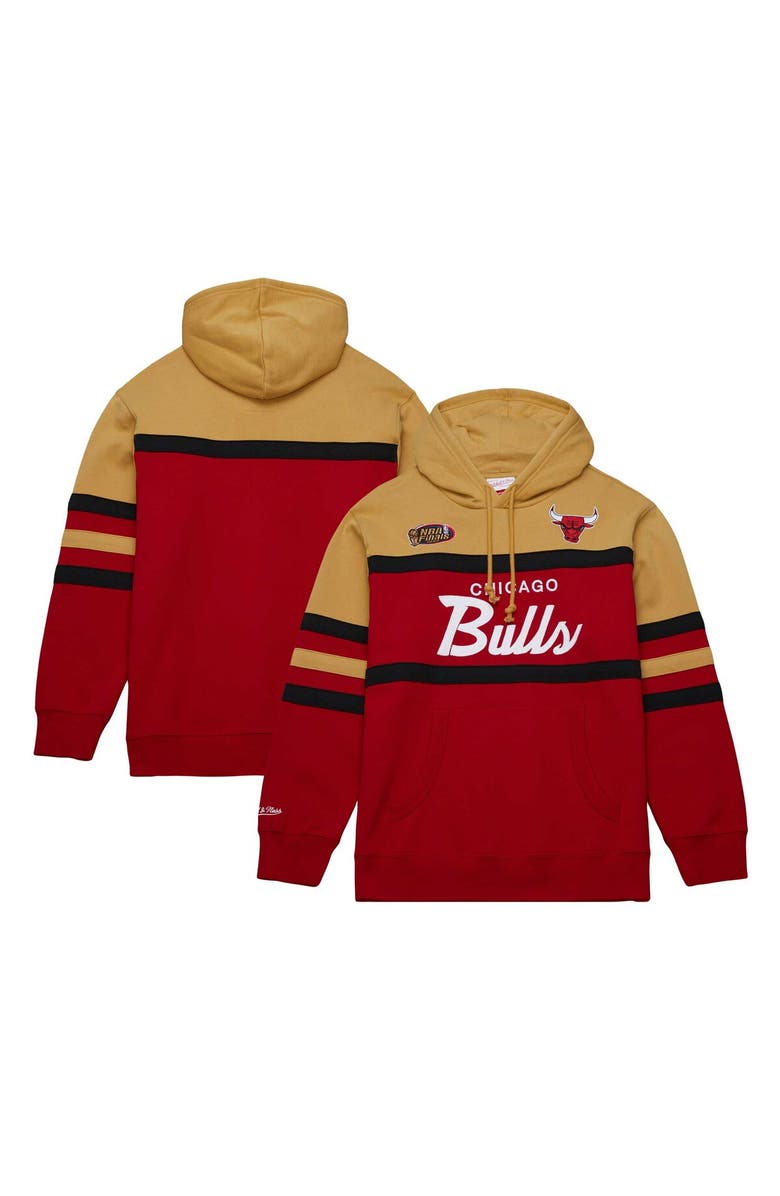 Mitchell & Ness Men's Mitchell & Ness Red/Gold Chicago Bulls Head Coach Pullover Hoodie, Main, color, Red