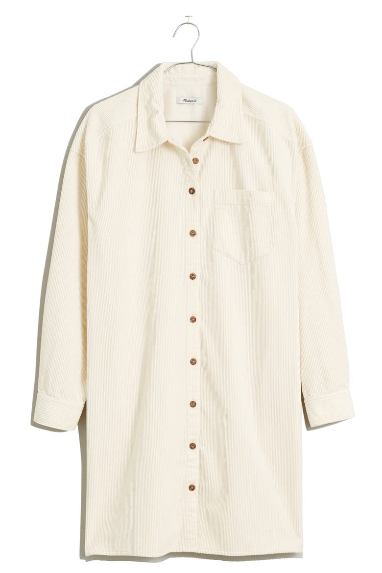 Namada Long Sleeve Corduroy Shirtdress, Alternate, color, LIGHTHOUSE