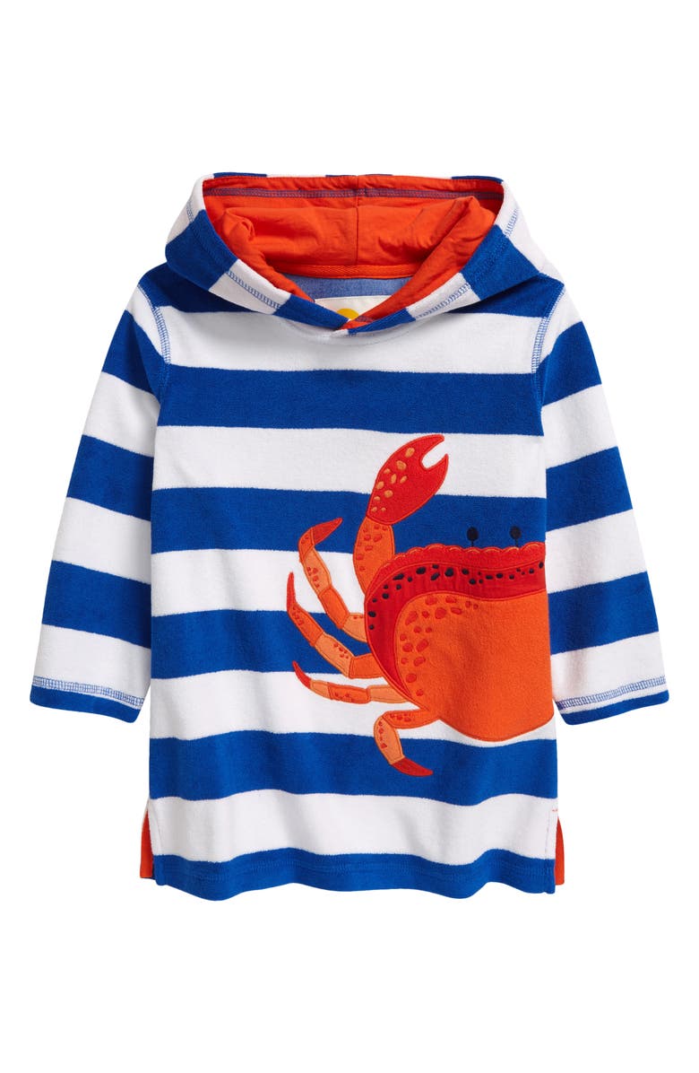 Mini Boden Kids' Towelling Throw-On Hooded Cover-Up, Main, color,