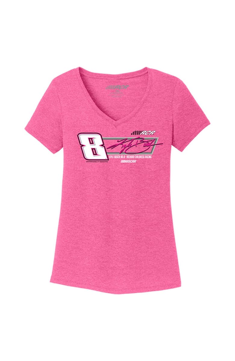 NASCAR Women's Richard Childress Racing Team Collection Pink Kyle Busch V-Neck T-Shirt, Alternate, color,