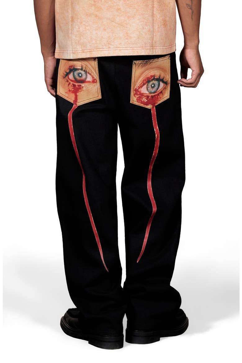 x Jason Landis Tear Formula Baggy Jeans, Alternate, color, BLACK