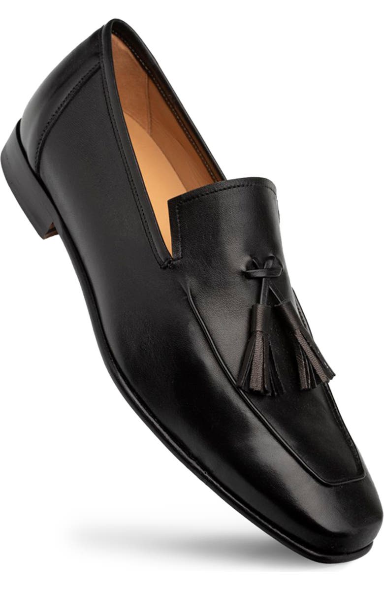 Mezlan Javea Tassel Moc Toe Loafer, Alternate, color, Black