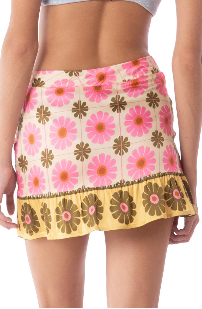 Maaji Saskia Flounce Hem Cover-Up Skirt, Alternate, color, Open White