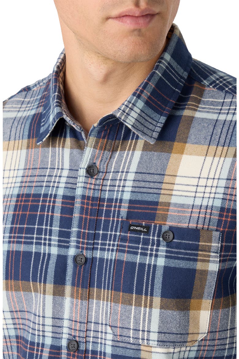 Winslow Plaid Flannel Button-Up Shirt, Alternate, color, NAVY