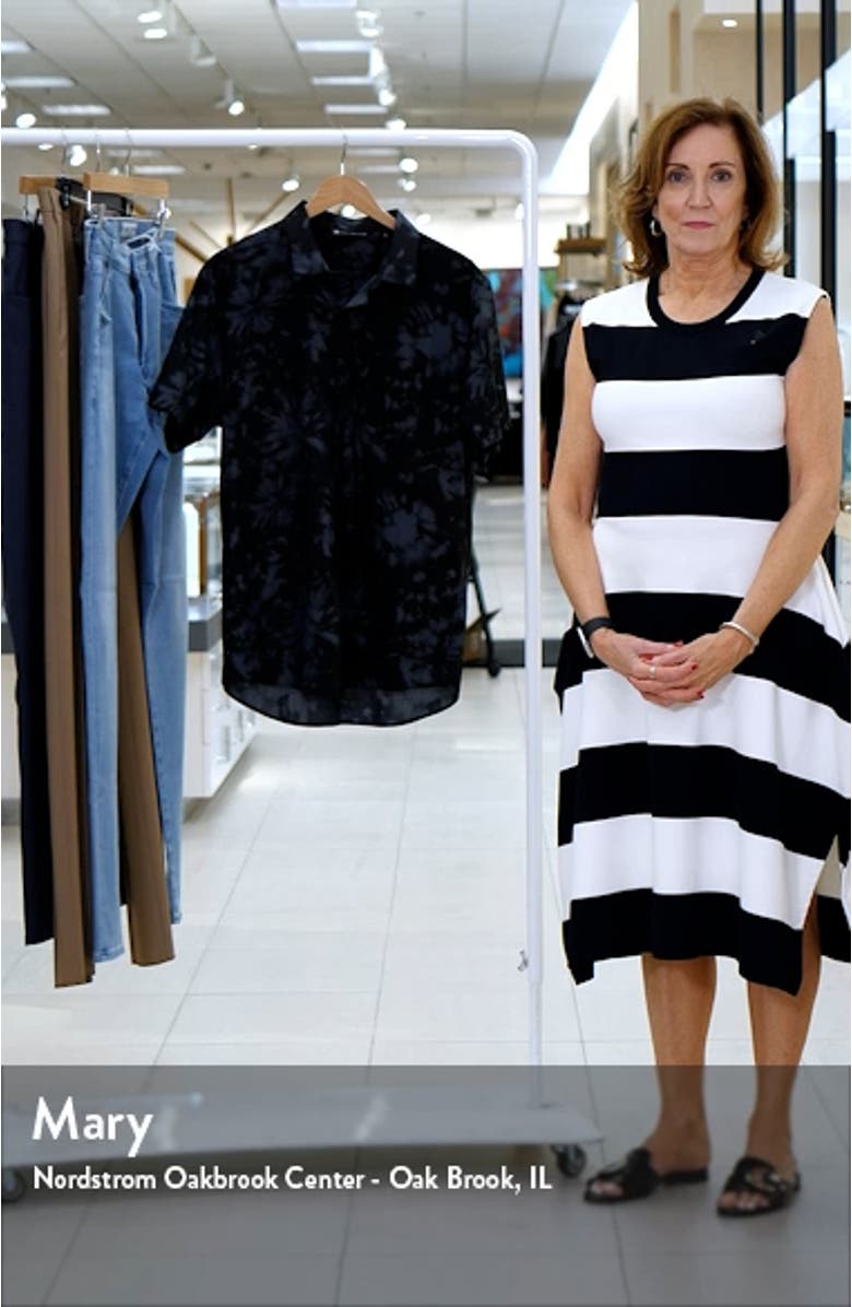 Warmer Tides Tie Dye Short Sleeve Stretch Button-Up Shirt, sales video thumbnail