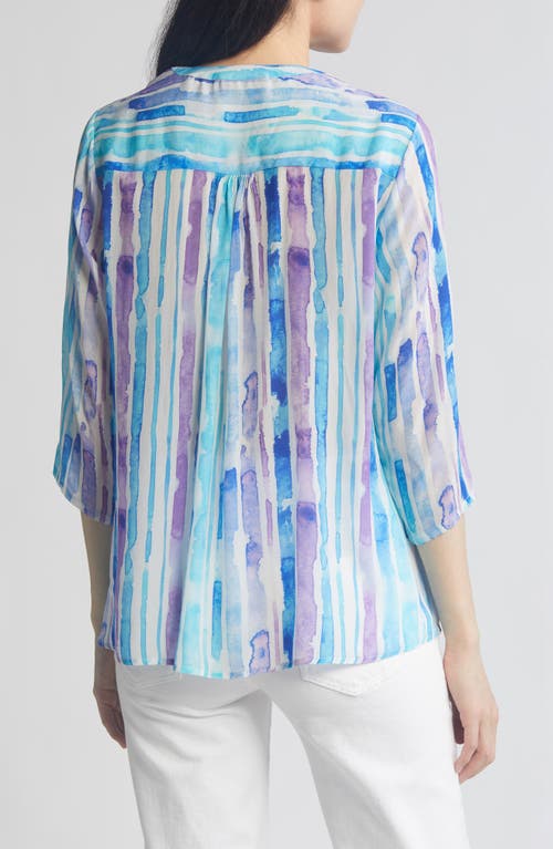 Apny Tie Neck Top In Multi