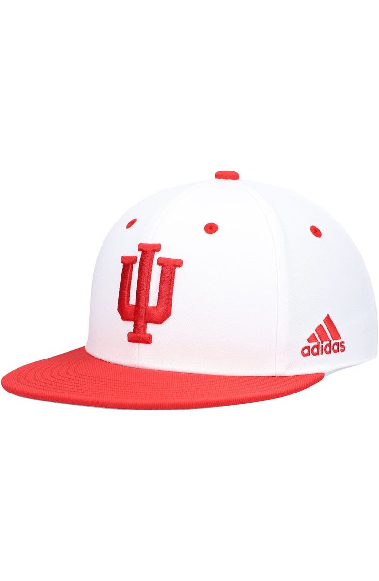 adidas Men's adidas White Indiana Hoosiers On-Field Baseball Fitted Hat, Main, color, White