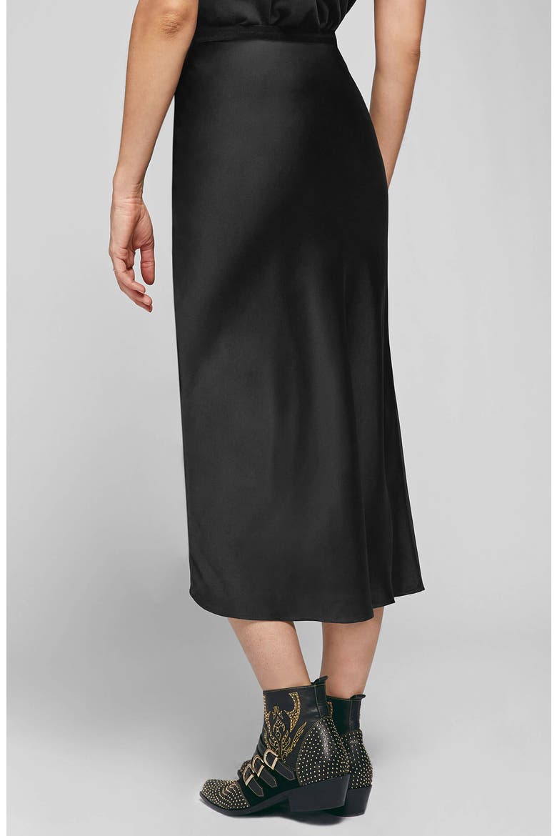Bar Silk Skirt, Alternate, color, Black