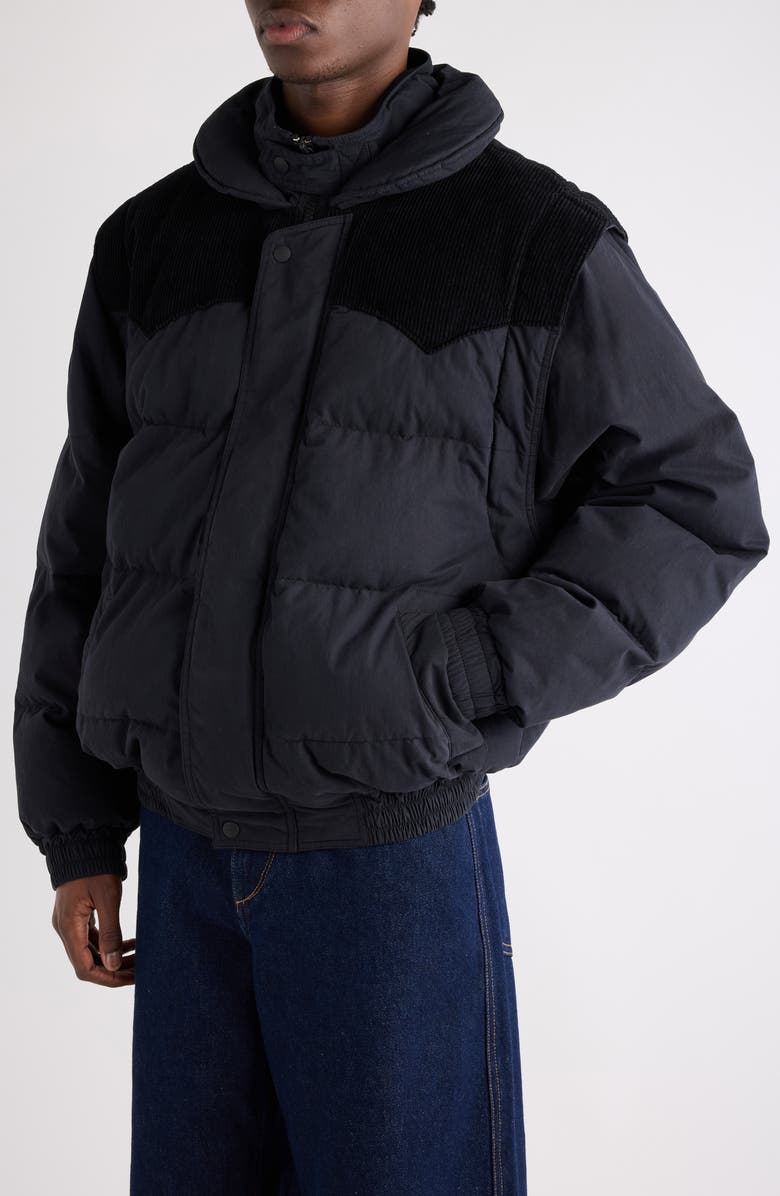 Isabel Marant Dawson Down Convertible Jacket, Alternate, color, Faded Black