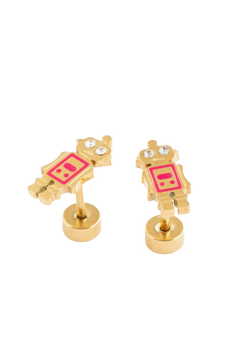 Robot Stud Earrings, Main, color, Multi