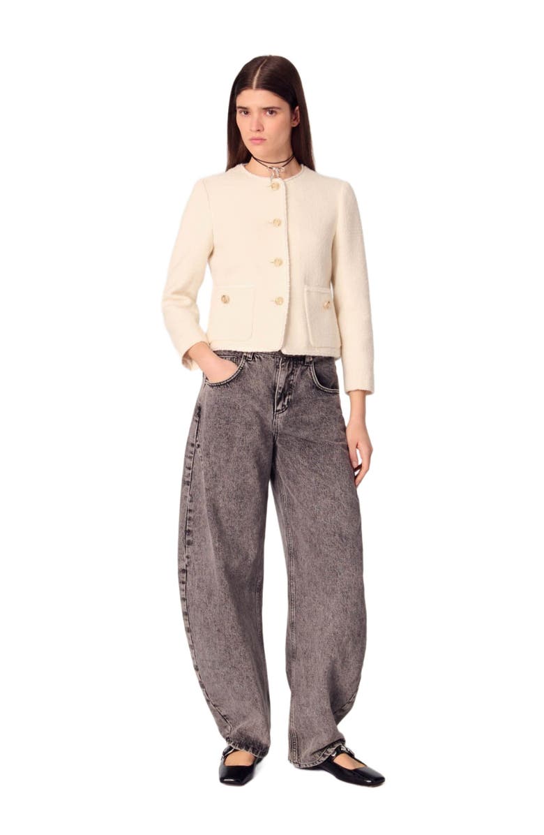 maje Belted jacket, Alternate, color, 