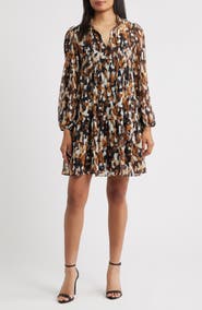 Julia Jordan Pintuck Long Sleeve Dress