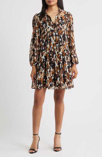 Pintuck Long Sleeve Dress