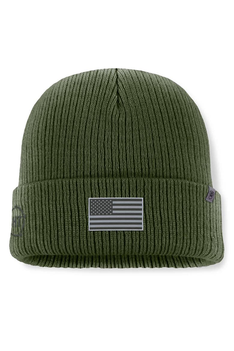 Men's Top of the World Green Minnesota Golden Gophers OHT Military Appreciation Badge Cuffed Knit Hat, Alternate, color, Green