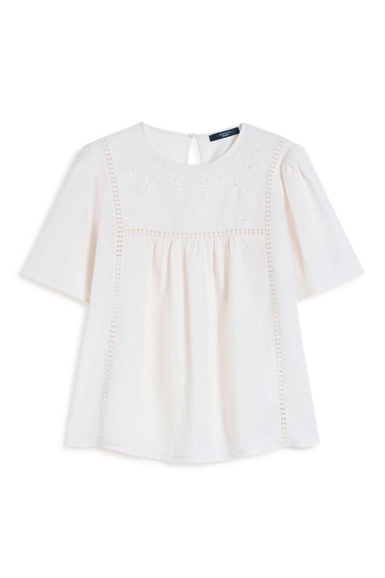 Bacino Embroidery Top, Alternate, color, ECRU