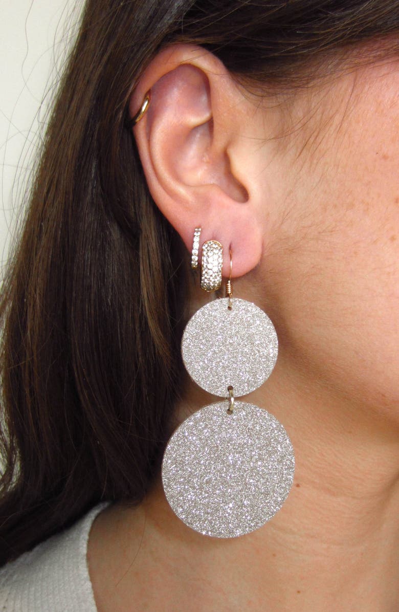 Nickel & Suede Devon Earrings, Alternate, color, Champagne Sparkle