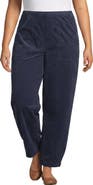 Lands' End Plus Size Corduroy High Rise Pull On Utility Barrel Leg Pants
