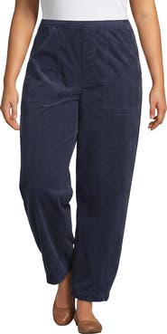 Lands' End Plus Size Corduroy High Rise Pull On Utility Barrel Leg Pants