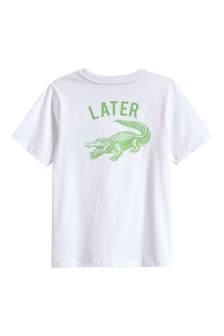 Kids' Alligator Pocket Pima Cotton Graphic T-Shirt, Alternate, color, WHITE