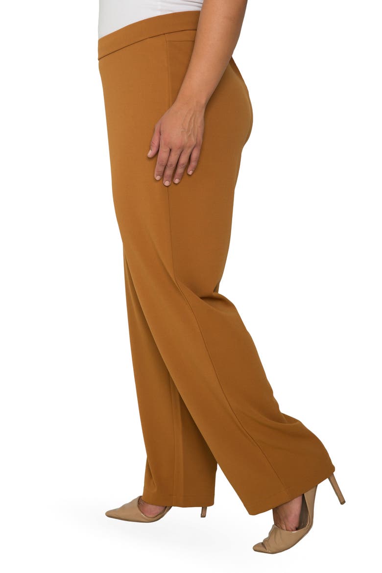 High Waist Stretch Crepe Trousers, Alternate, color, DARK MUSTARD