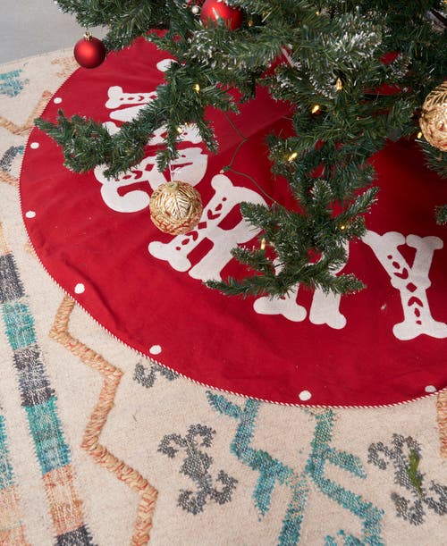 Carol & Frank Nordic Merry Tree Skirt In Red