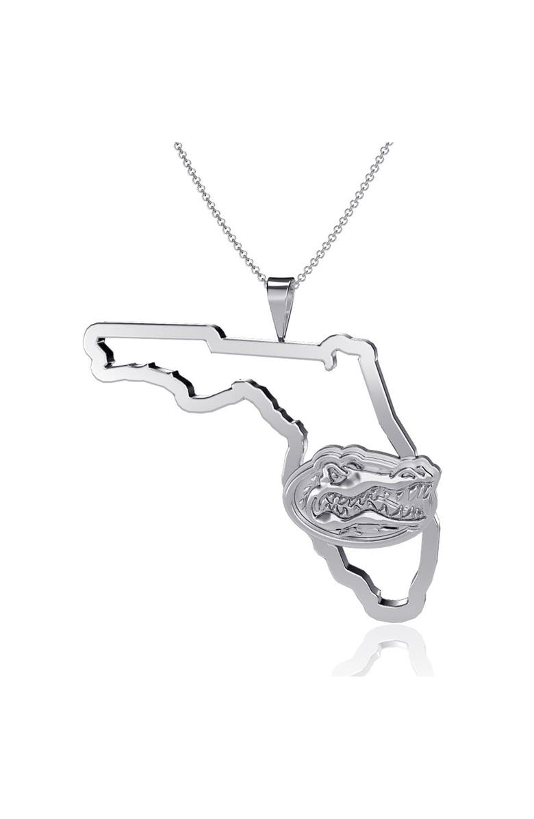 DAYNA DESIGNS Women's Dayna Designs Silver Florida Gators Team State Outline Necklace, Main, color, Silver