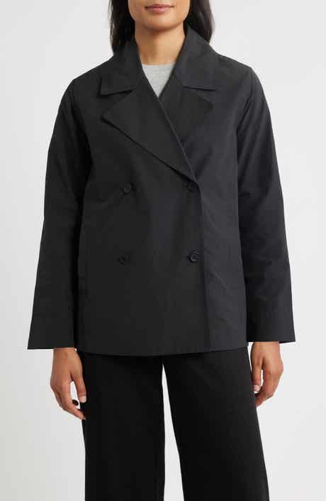Eileen Fisher Organic Cotton Blend Crop Trench Coat