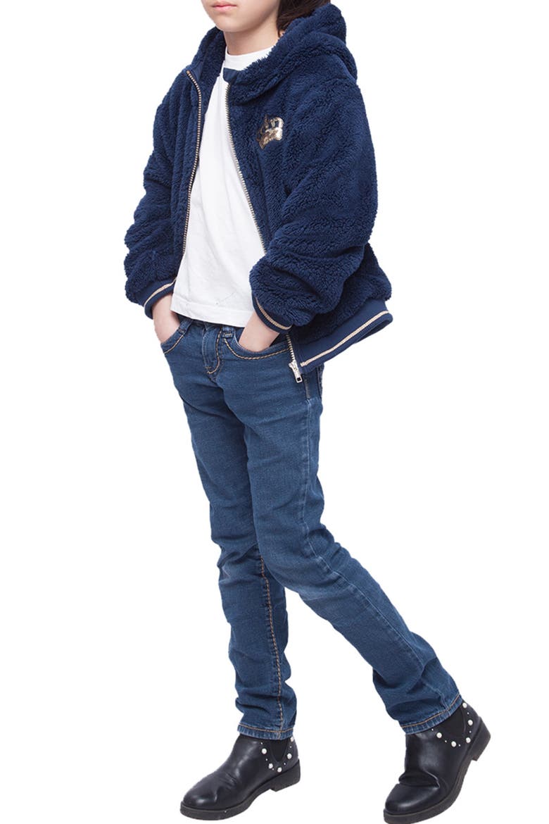 Kid's Cozy Fleece Jacket, Alternate, color, Navy