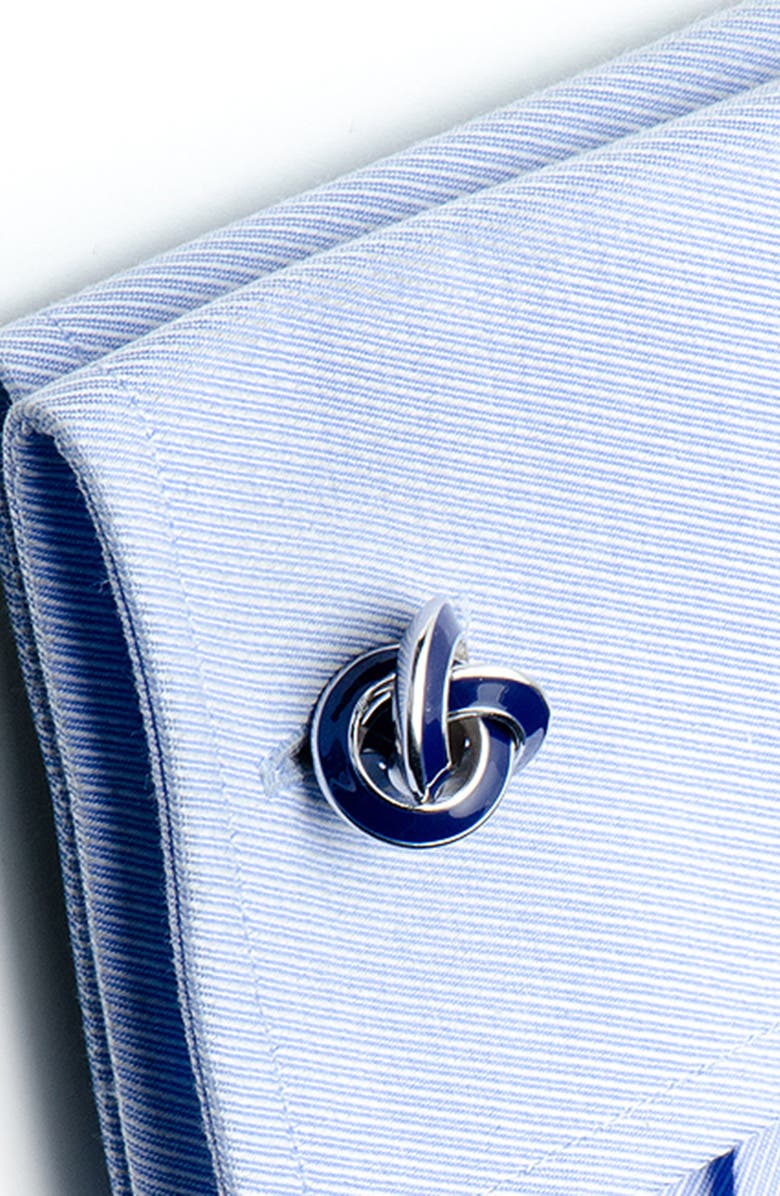Cufflinks, Inc. Love Knot Cuff Links, Alternate, color, Navy