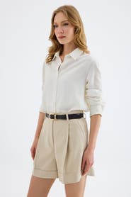 Monlicia Lina High-Waist Single Pleat Tailored Shorts