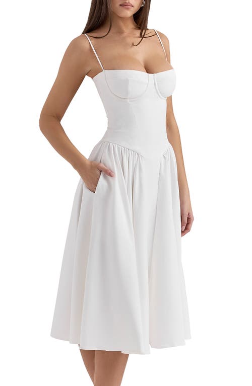 House Of Cb Samaria Corset Fit & Flare Dress In White