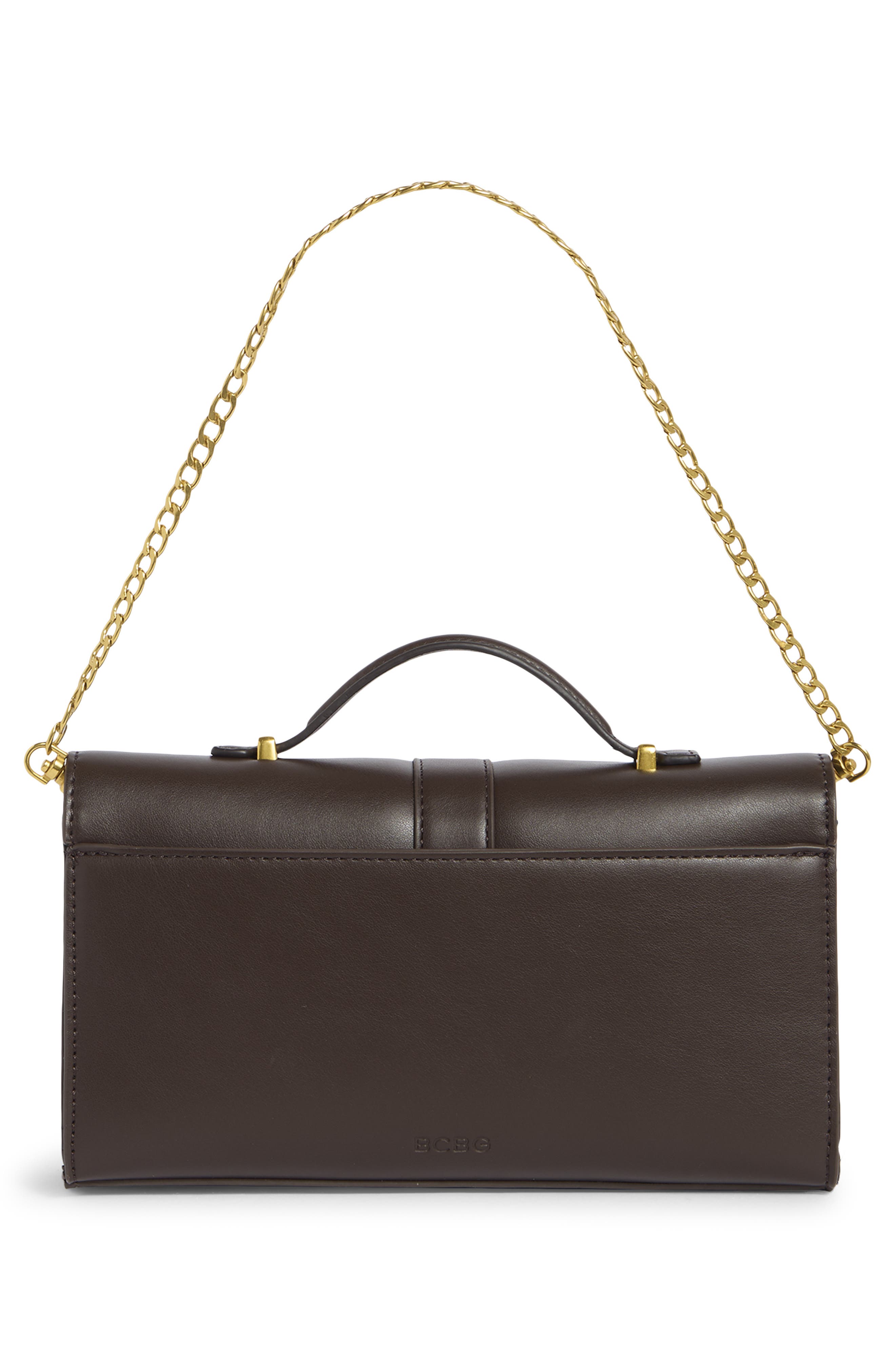 Double Bar Shoulder Clutch, Alternate, color, CHOCOLATE