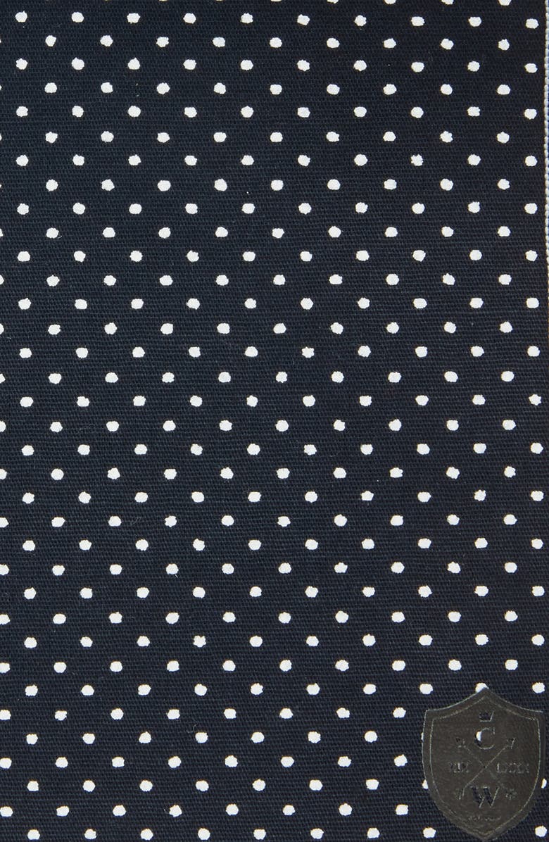 CLIFTON WILSON Polka Dot Cotton Pocket Square, Alternate, color, Navy