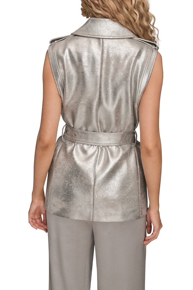 metallic vest dress Metallic Hand Weaved Cord Detailed Organza VEST with A-Line Organza Skirt VEST