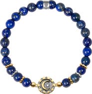 Karma and Luck Lapis Lazuli Moon Charm Women's Beaded Bracelet - Illuminating Energy
