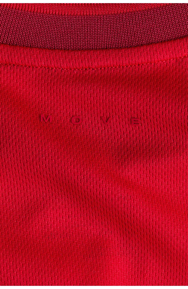 H&M Oversized Fit Printed Football Shirt With Drymove, Alternate, color, Red/Canada