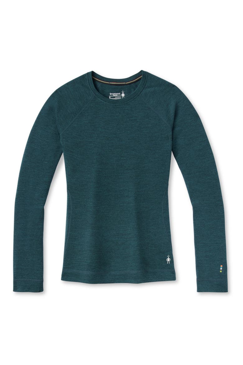 Long Sleeve Merino Wool Thermal Top, Alternate, color, TWILIGHT BLUE HEATHER