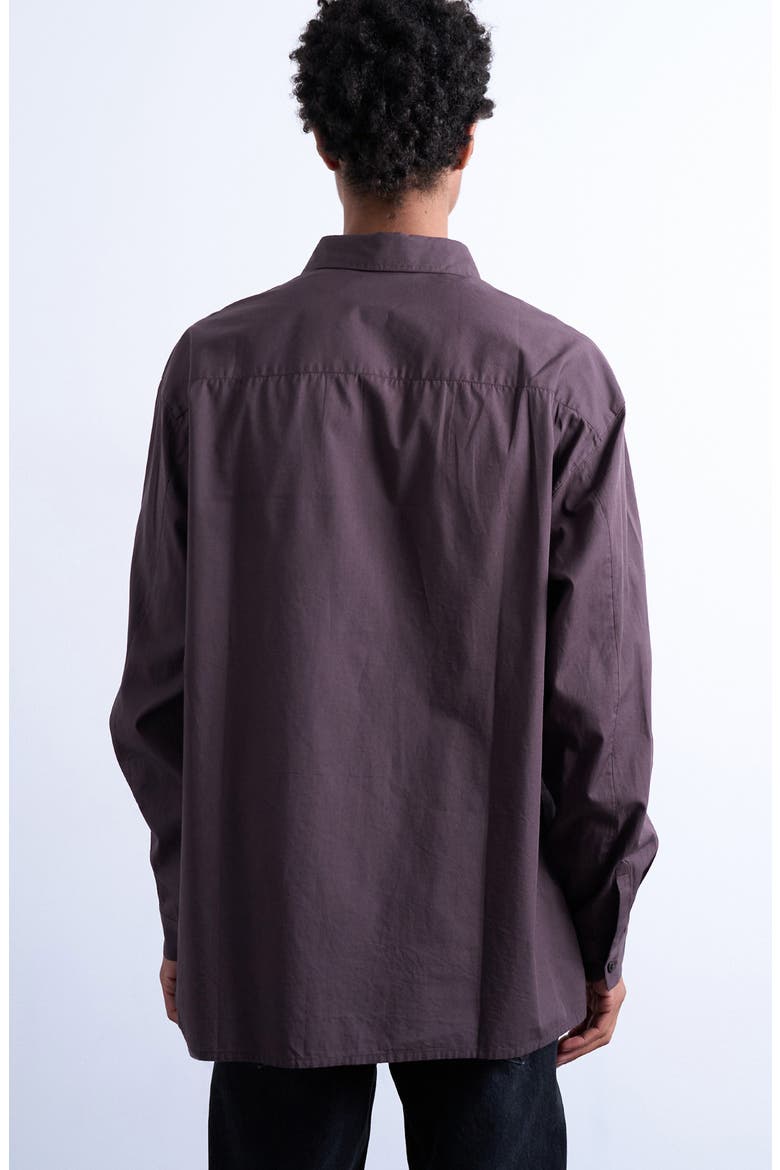 Floral Rope Embroidered Poplin Button-Up Shirt, Alternate, color, BROWN
