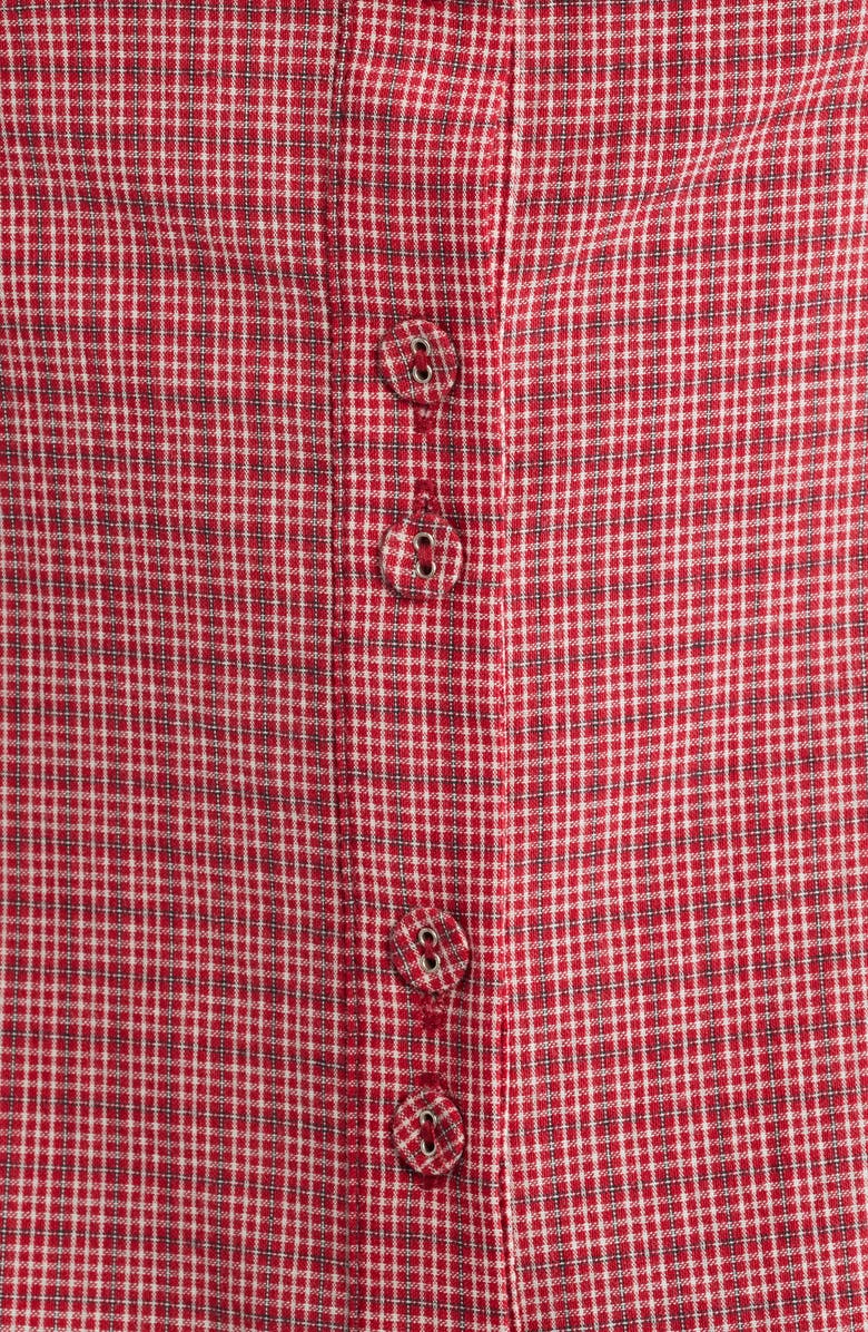 Princess Polly Cottesloe Check Print Button-Up Top, Alternate, color, 