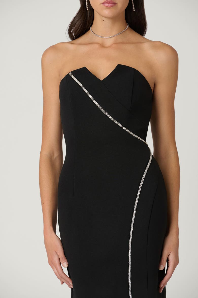 Midnight Star Stretch Crepe Dress, Alternate, color, Jet