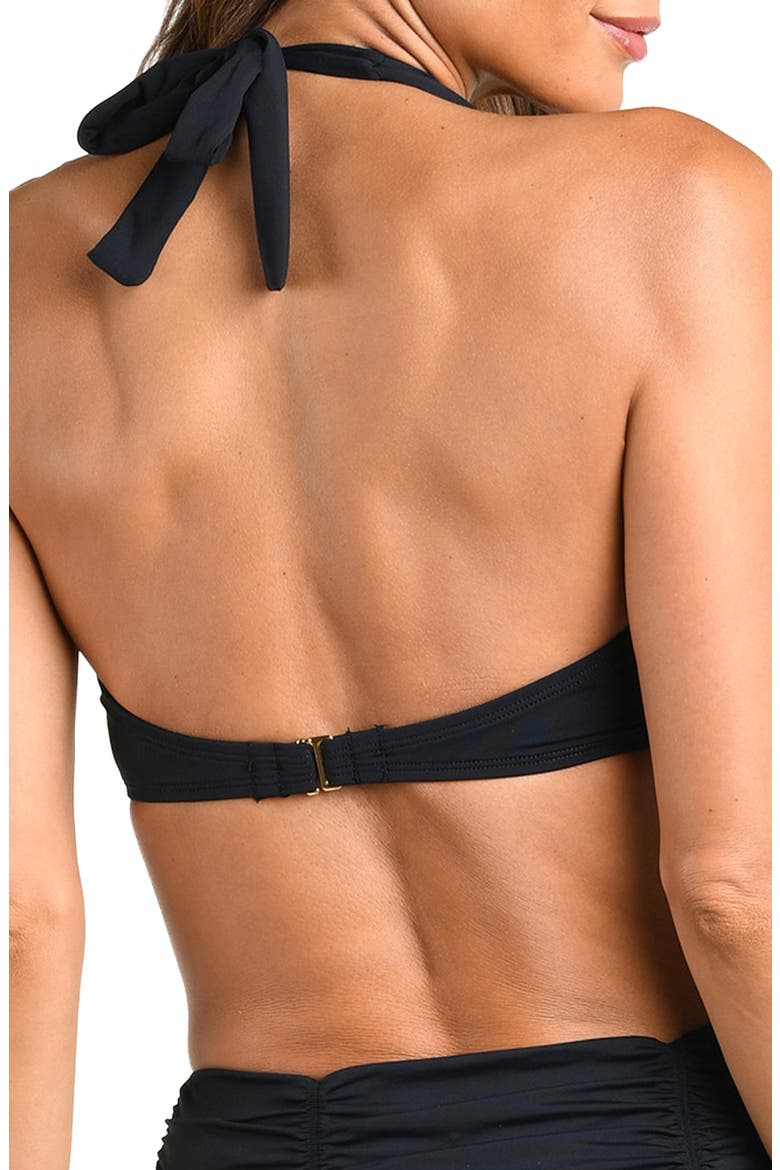 Island Goddess Underwire Halter Bikini Top, Alternate, color, BLACK