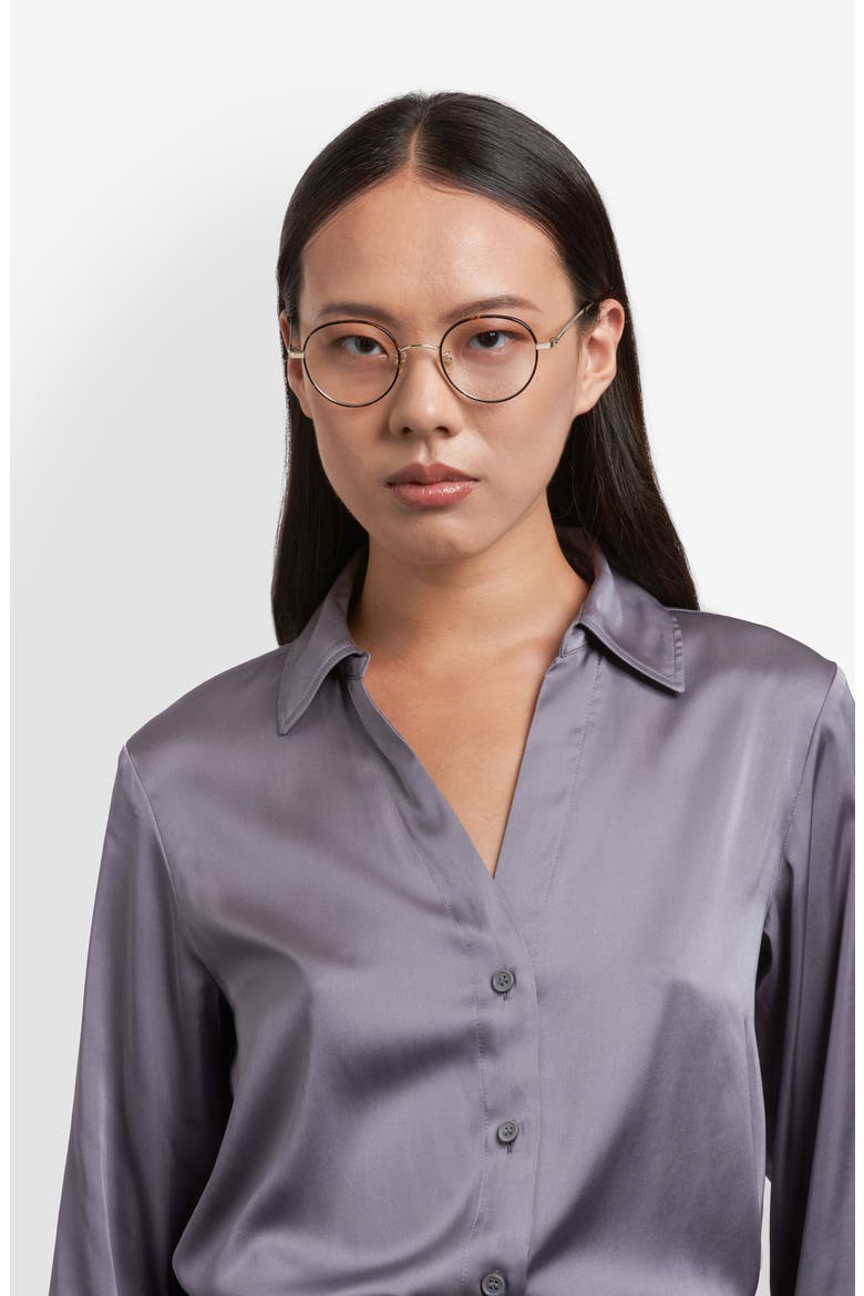 helka 49mm small round optical glasses, Alternate, color, HAVANA GOLD