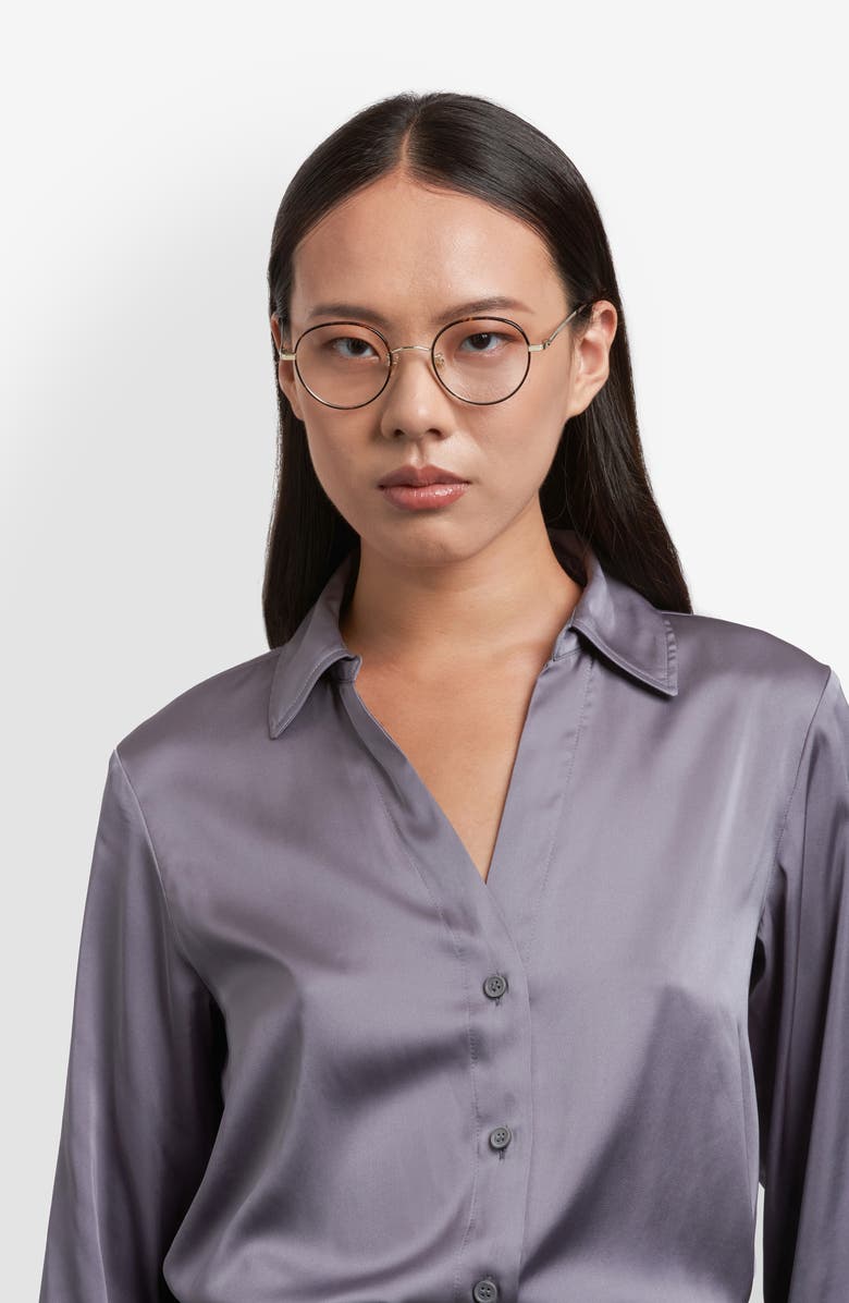 Kate Spade New York helka 49mm small round optical glasses, Alternate, color, Havana Gold