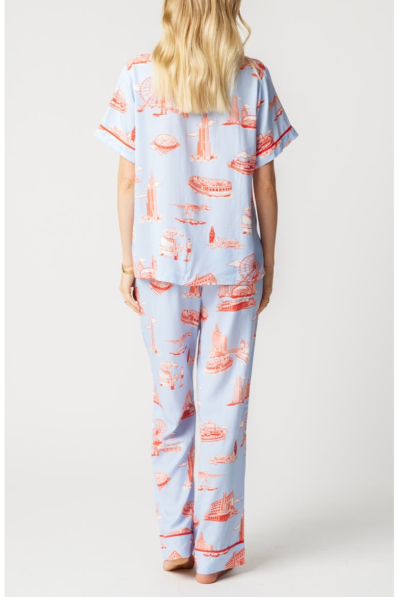 Chicago Toile Pajamas, Alternate, color, BLUE