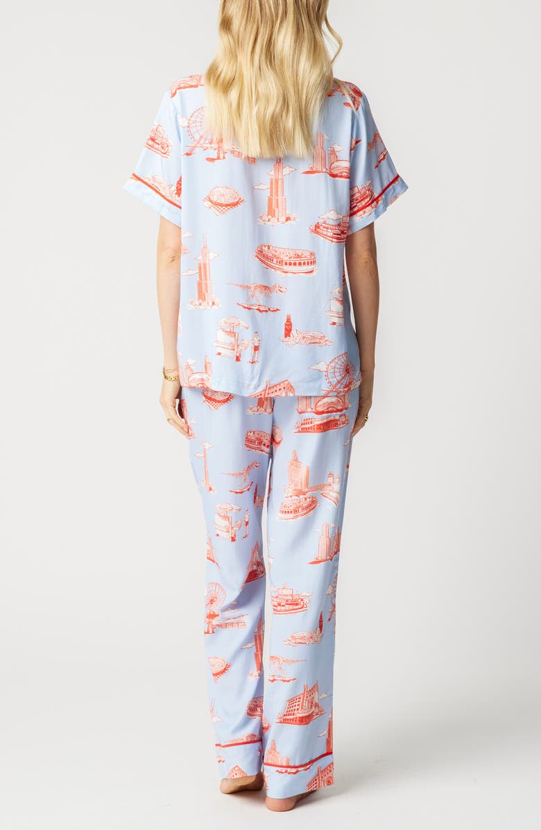 Katie Kime Chicago Toile Pajamas, Alternate, color, Blue